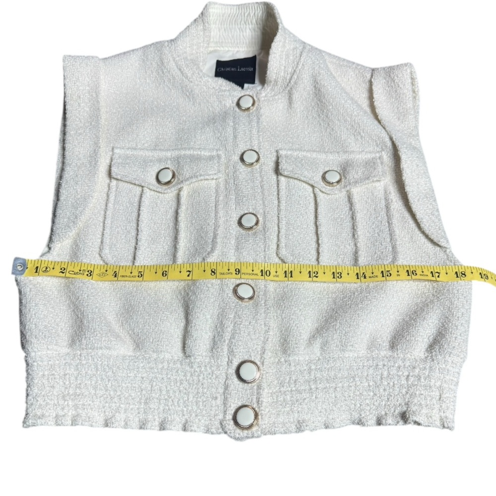 Christian Lacroix Tweed Sleeveless Button Front Vest size XS - Picture 9 of 11